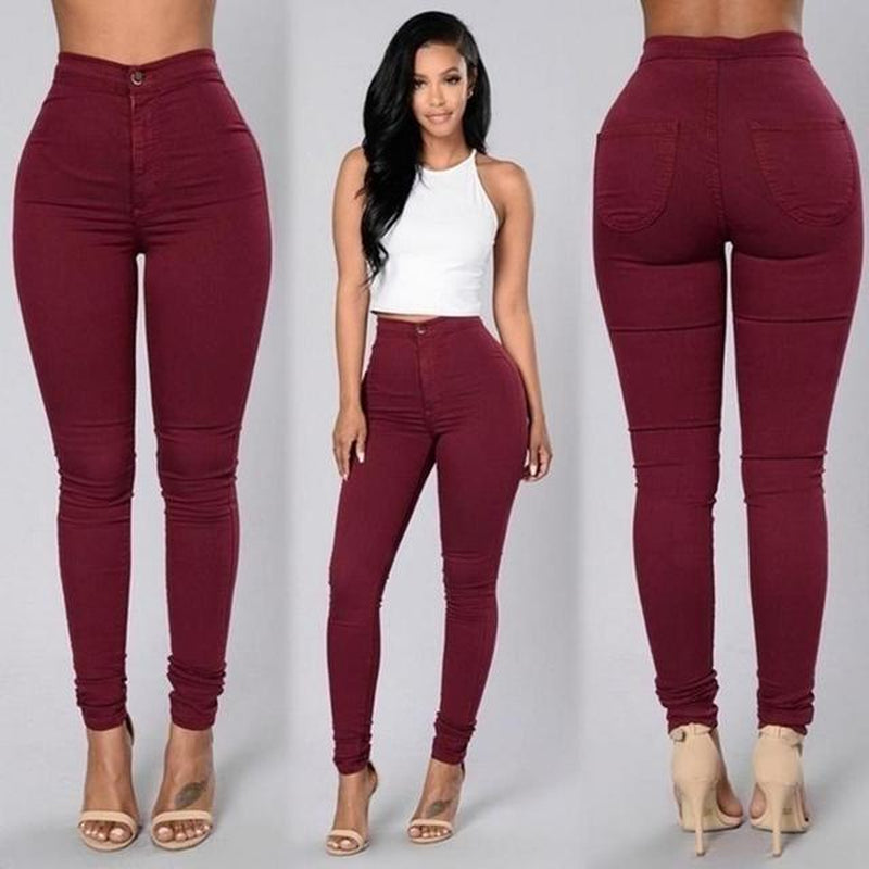 Hot Women Pencil Stretch Slim Denim Skinny Jeans Pants High Waist Jeans Trousers /