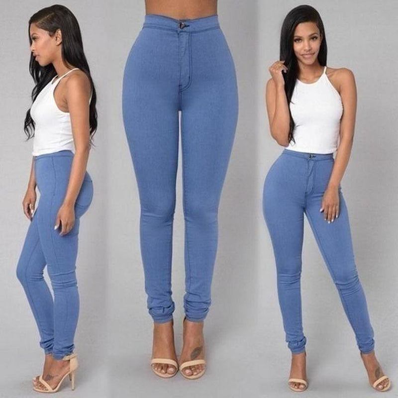 Hot Women Pencil Stretch Slim Denim Skinny Jeans Pants High Waist Jeans Trousers /